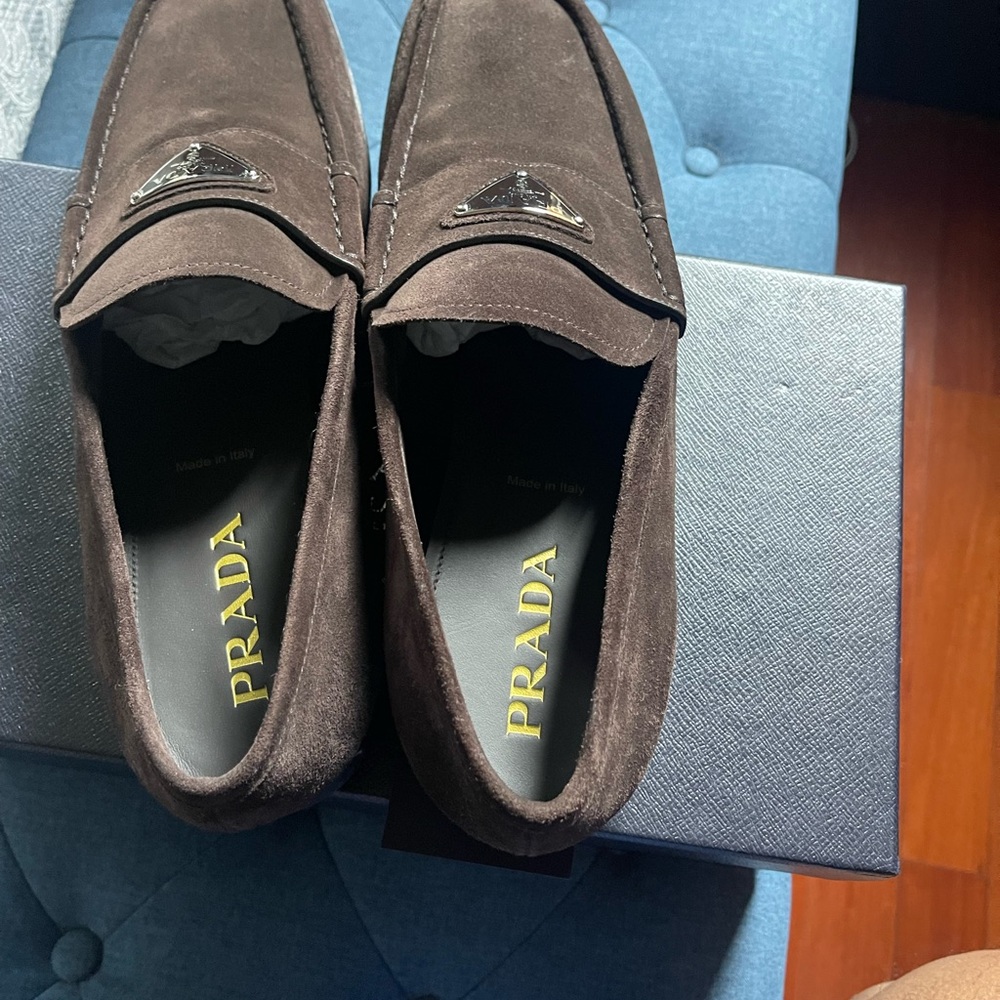 Prada Men's Brown Suede Loafers - Picture 4 of 6